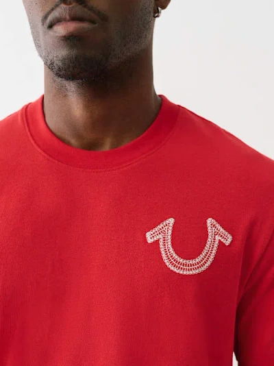 True Religion Men's Skeleton Horseshoe T-shirt In Red