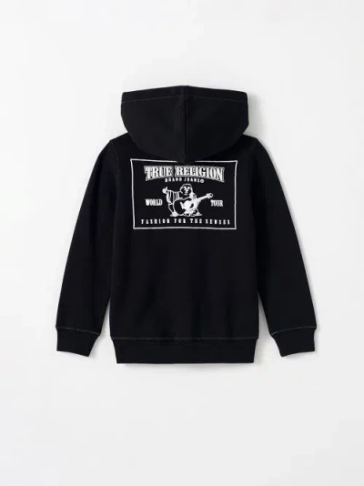 True Religion Boys Stitch Logo Zip Hoodie In Black