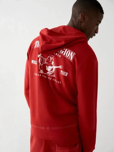 True Religion Men's Buddha Zip Hoodie In Red