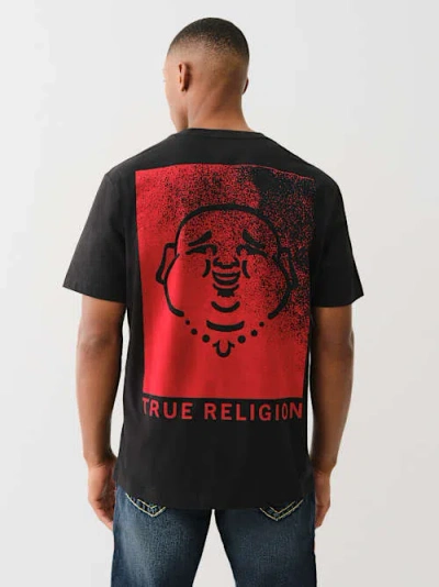 True Religion Men's Flocked Buddha T-shirt In Black