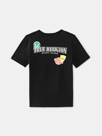 True Religion Boys Buddha Patch T-shirt In Black