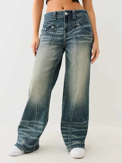 True Religion Women's Bobbi Big T Baggy Jeans In Blue