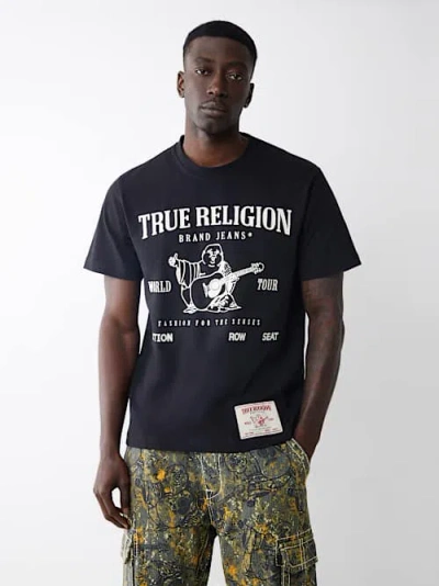 True Religion World Tour Graphic Heavyweight Tee In Blue