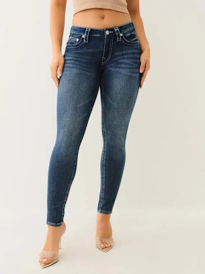 True Religion Ondine Jennie Mid Rise Skinny Big T Jean In Blue