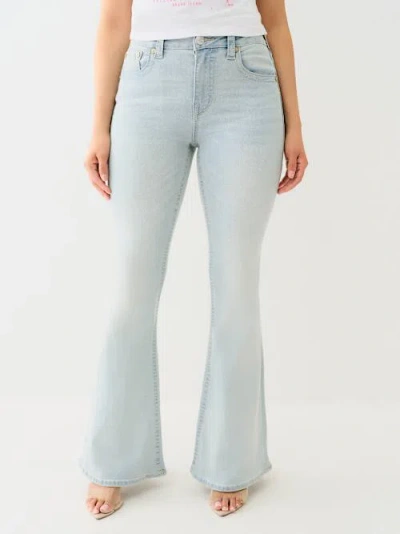 True Religion Women's Charlie High Rise Flare Jean In Gray
