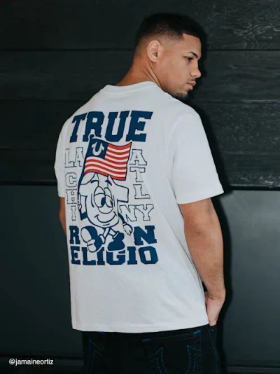 True Religion Men's Shoey Flag T-shirt