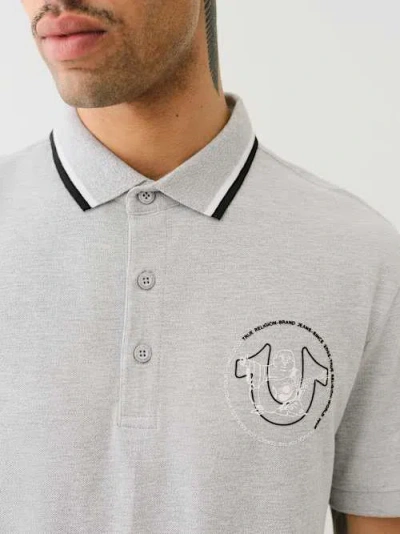 True Religion Men's Relaxed Polo Shirt In Gray