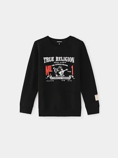 True Religion Boys Vintage Crew Sweater In Black