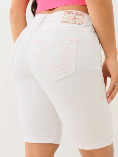 True Religion Women's Riley Mid Rise Super T Rolled Bermuda Short
