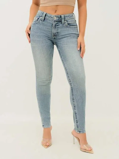 True Religion Women's Jennie Mid Rise Curvy Skinny Jean In Blue