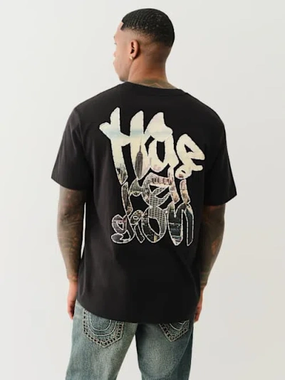True Religion Men's Cityscape Big T Puff Print T-shirt In Black