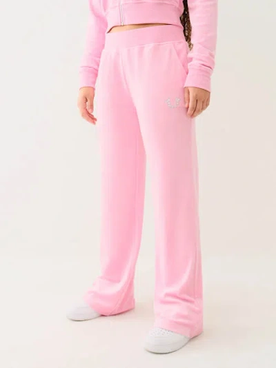 True Religion Velour Crystal Horseshoe Straight Leg Pant In Pattern