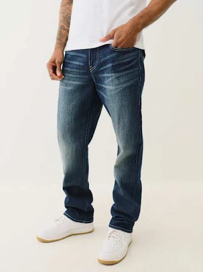 True Religion Rocco Super T No Flap Stretch Skinny Fit Jeans In Naos Dark In Blue