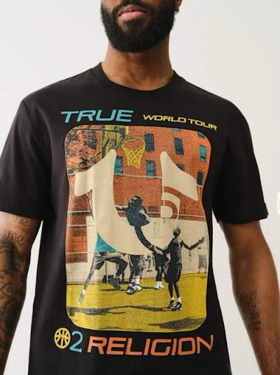 True Religion Men's True Ball League T-shirt In Black
