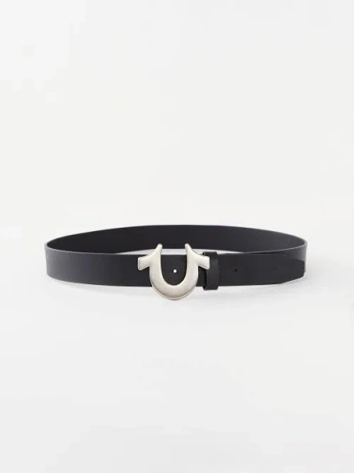 True Religion Men's Horseshoe Buckle Belt In Black