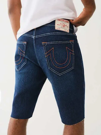 True Religion Ricky Frayed Short In Blue