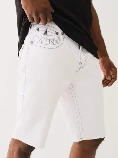 True Religion Ricky Frayed Flap Short In White