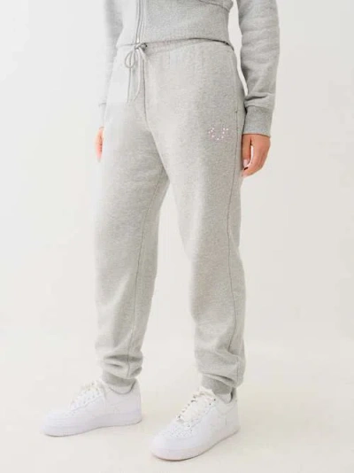 True Religion Women's Crystal Horseshoe Jogger In Gray