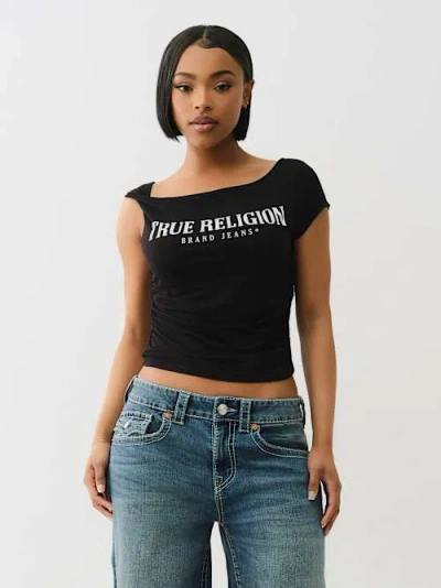 True Religion Women's Ruched Asymmetrical Top In Black