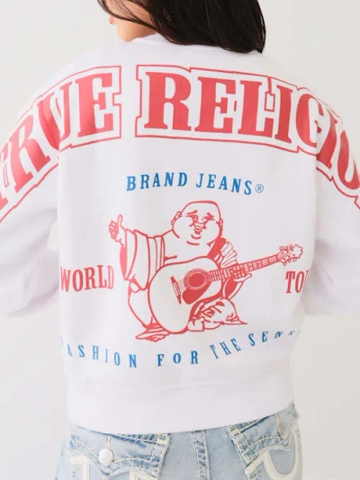 True Religion Women's Anniversary Logo Sweatshirt In White
