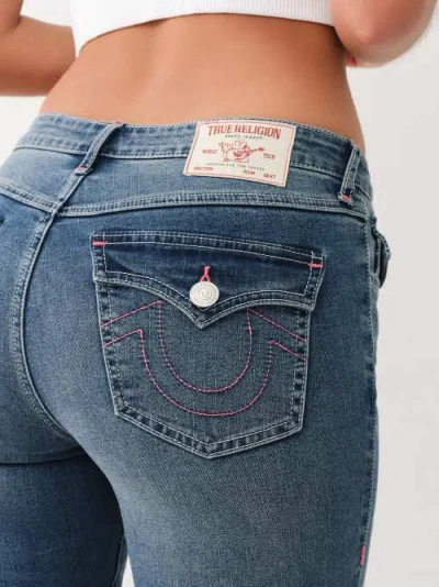 True Religion Women's Jennie Mid Rise Skinny Jean In Blue
