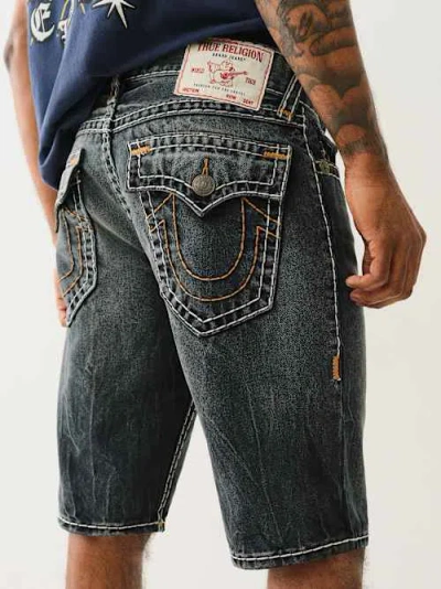 True Religion Rocco Super T Flap Short In Blue