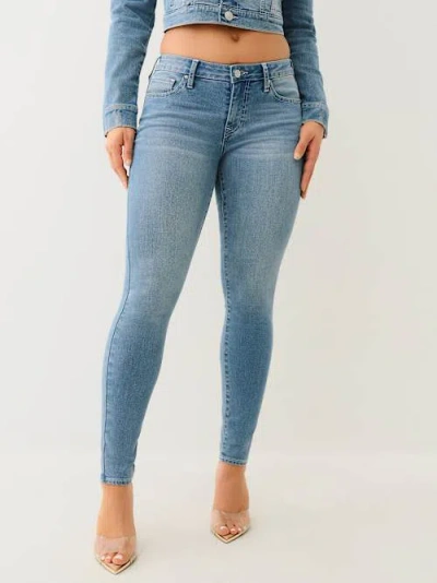True Religion Women's Jennie Mid Rise Curvy Skinny Jean In Blue