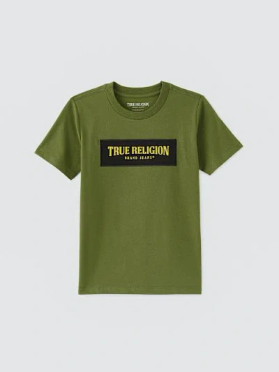 True Religion Boys Mesh Box Logo T-shirt In Green