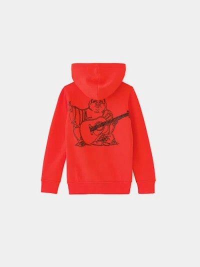 True Religion Boys Embroidered Buddha Zip Hoodie In Red