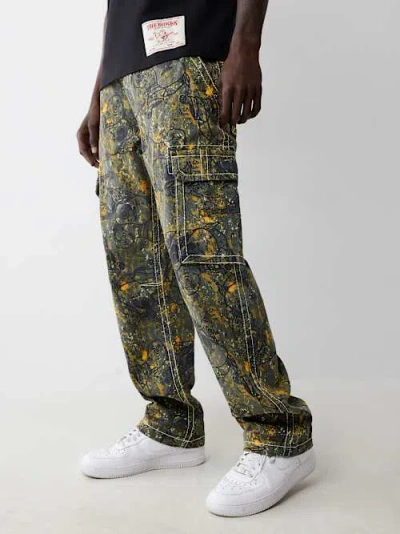True Religion Buddha Camo Big T Cargo Pant In Gray