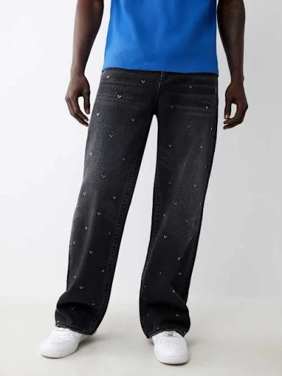 True Religion Men's Vinny Horseshoe Charm Ultra Baggy Jean In Black
