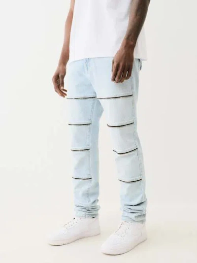 True Religion Men's Rocco Stacked Zipper Skinny Jean In Blue