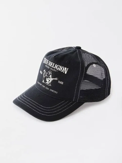 True Religion Men's Buddha Trucker Hat In Black