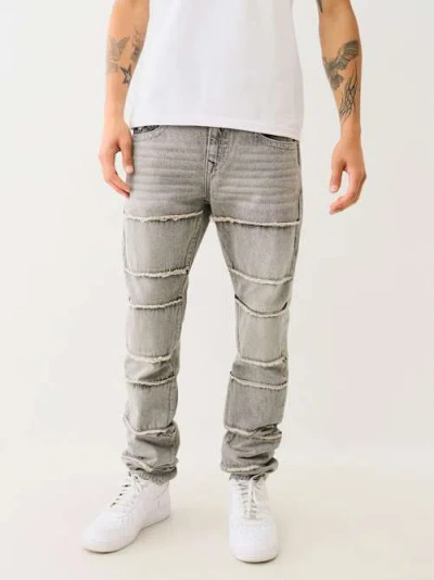 True Religion Men's Rocco Stacked Frayed Skinny Jean In Gray