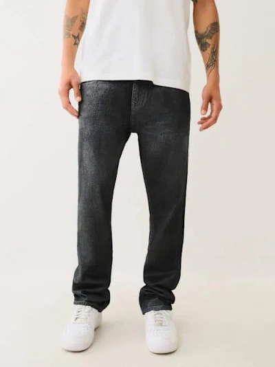 True Religion Men's Ricky Super T Metallic Straight Jean In Black