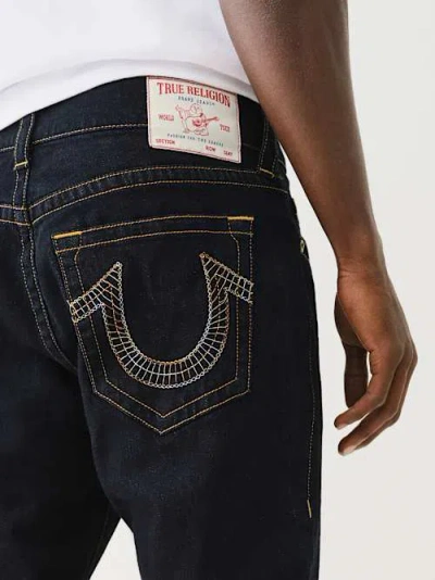 True Religion Men's Rocco Ombré Skeleton Horseshoe Skinny Jean 32 In Black