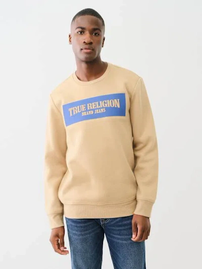 True Religion Embossed Logo Graphic Sweatshirt In Brown