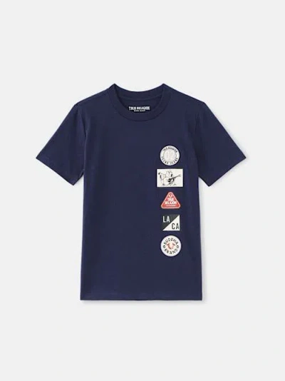 True Religion Boys Logo Patch T-shirt In Blue