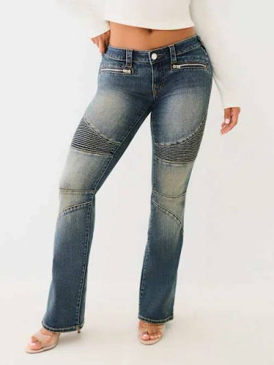 True Religion Women's Becca Moto Low Rise Bootcut Jean