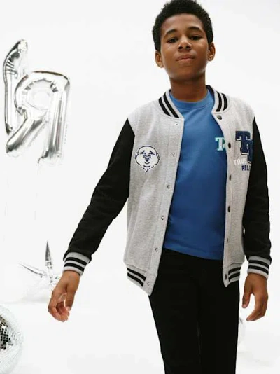 True Religion Boys True Varsity Jacket In Blue