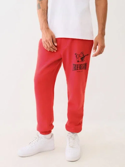 True Religion Men's Vintage Buddha Logo Jogger In Red