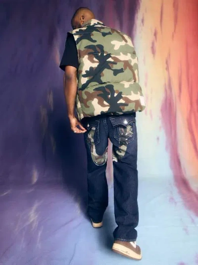 True Religion Bobby Camo Horseshoe Baggy Jean 32 In Blue