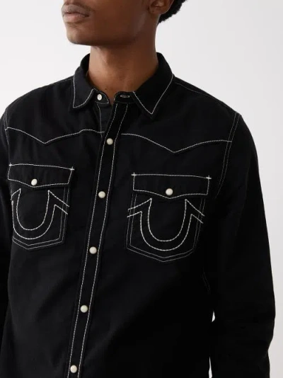 True Religion Man Shirt Black Size L Cotton In Black