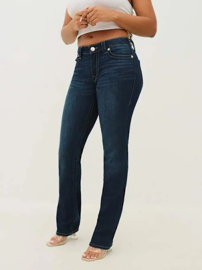 True Religion Billie Mid Rise Straight Jean In Blue
