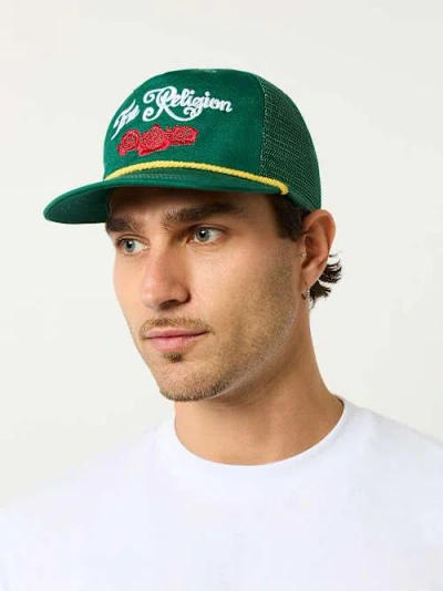 True Religion Rose Trucker Hat In Green