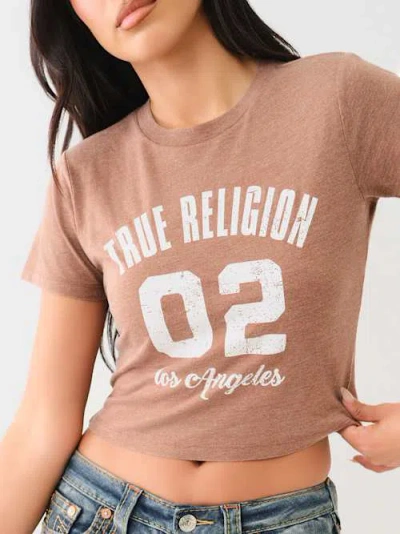 True Religion Women's La Burnout Baby T-shirt In Pink