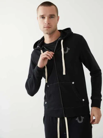 True Religion Men's Buddha Zip Hoodie In Black