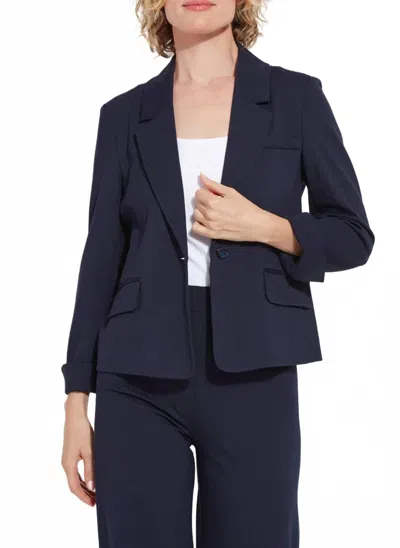 Lyssé Raya Ponte Blazer In Navy In Blue
