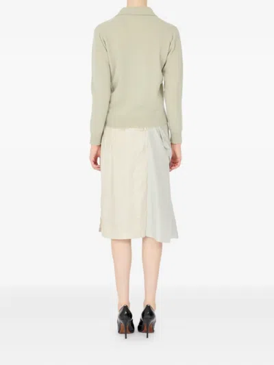 Maison Margiela Ribbed Long Sleeve Top In Gray