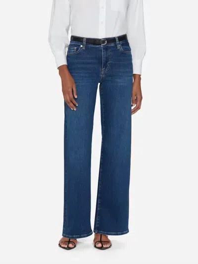 Frame Womens Le Slim Palazzo Cotton-blend Jeans Keepsake In Blue